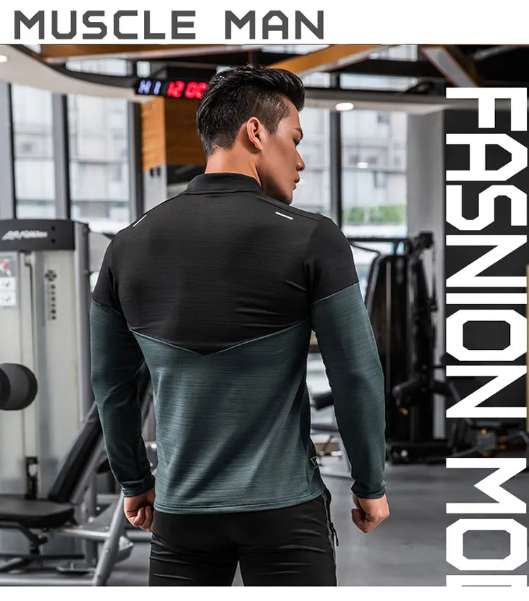 Mens Gym Compression Shirt Male Rashgard Fitness Long Sleeves Running Clothes Homme T Shirt Football Jersey Sportswear Dry Fit