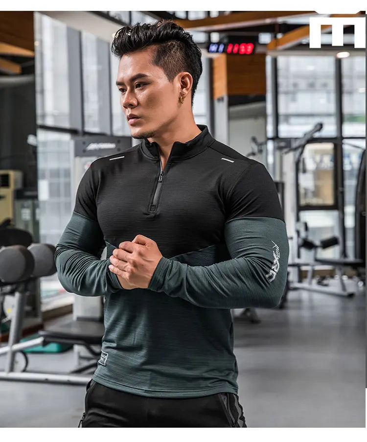 Mens Gym Compression Shirt Male Rashgard Fitness Long Sleeves Running Clothes Homme T Shirt Football Jersey Sportswear Dry Fit