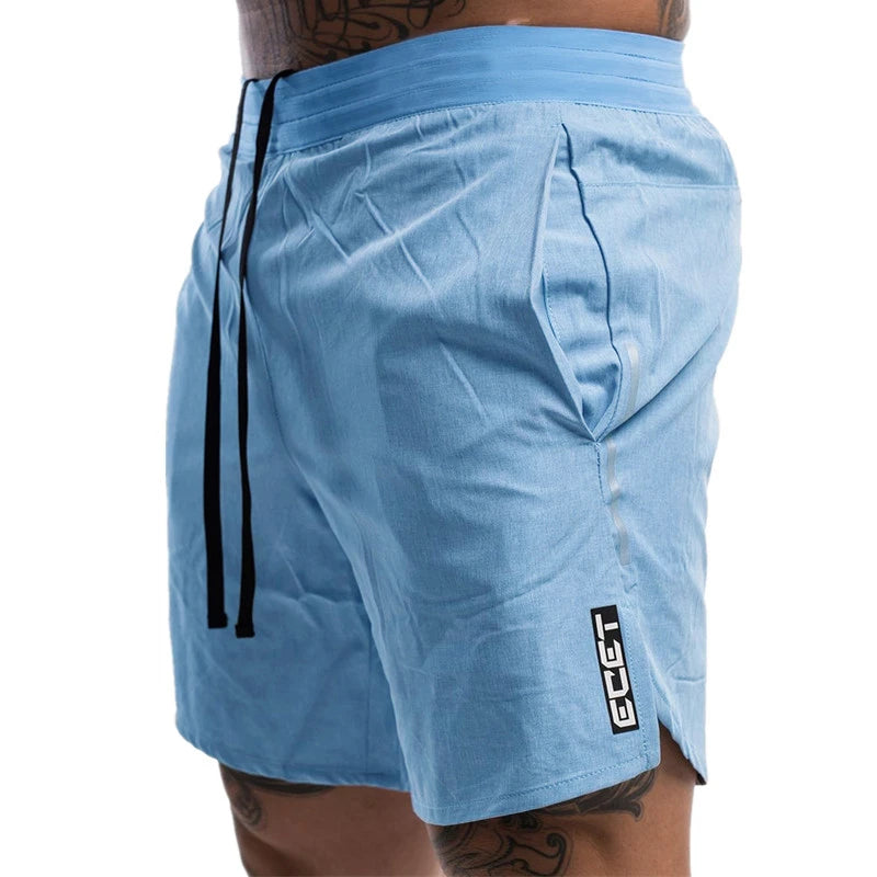 New Men's Fitness Casual Shorts Men's Summer Gym Exercise Men's Breathable Quick-Dry Sports Wear Jogging Beach Shorts