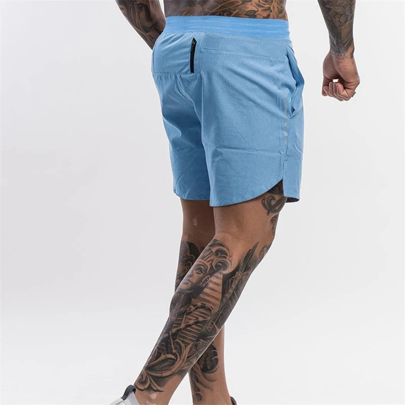 New Men's Fitness Casual Shorts Men's Summer Gym Exercise Men's Breathable Quick-Dry Sports Wear Jogging Beach Shorts