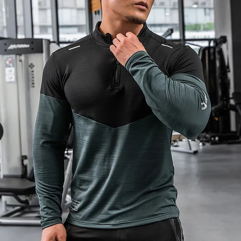 Mens Gym Compression Shirt Male Rashgard Fitness Long Sleeves Running Clothes Homme T Shirt Football Jersey Sportswear Dry Fit