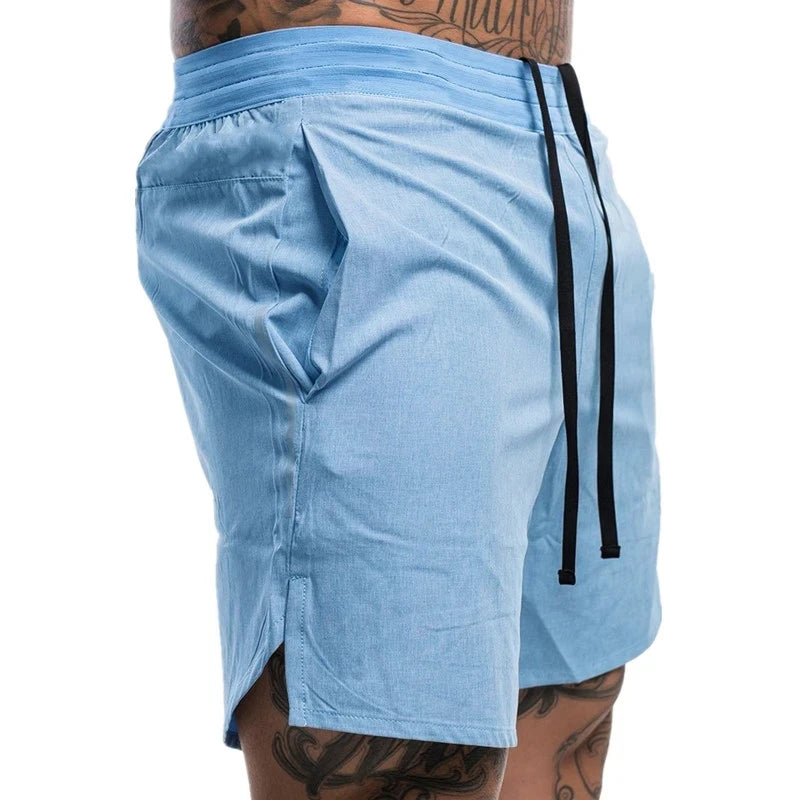 New Men's Fitness Casual Shorts Men's Summer Gym Exercise Men's Breathable Quick-Dry Sports Wear Jogging Beach Shorts